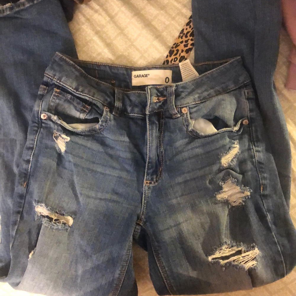 GARAGE RIPPED JEANS!! super stylish!!